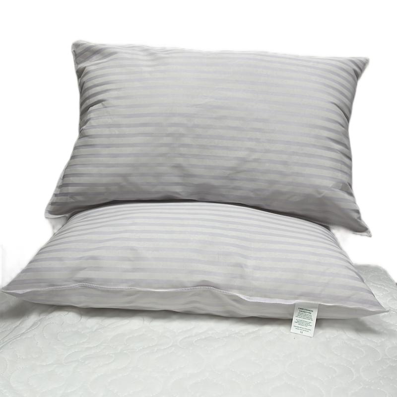 BHS Hotel Quality Egyptian Stripe Pillow Pack of 2 - Skin-Friendly & Microfiber - Firm & Flat Weave - Machine Washable 5