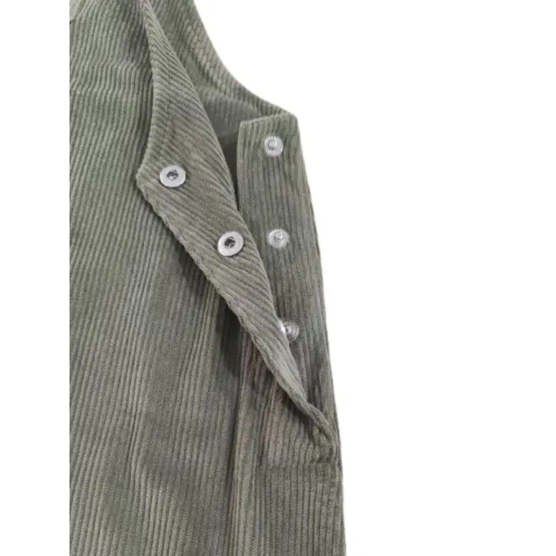Women's Solid Color Pocket Button Pinafore Dress, Casual Sleeveless Short Overall Dress for Daily Wear, Ladies Clothes for All Seasons 4