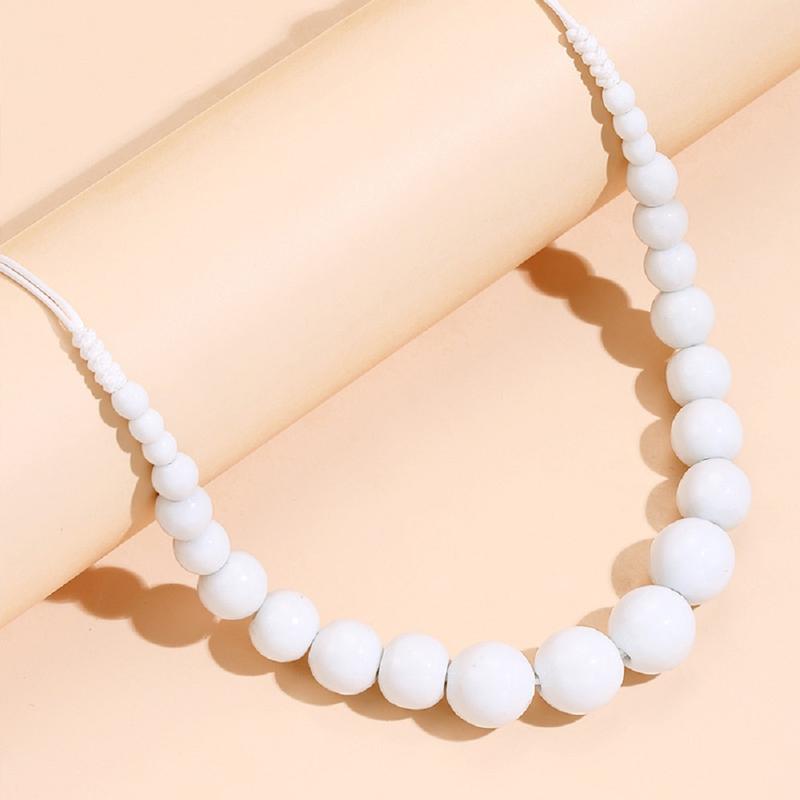 White Gem stone Beaded Quartzite Jade Necklace for Women - UK Seller 0