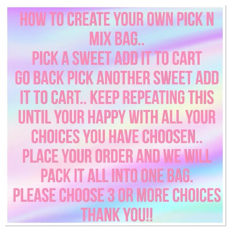 Create your own mallows & paintballs - PICK 3 OR MORE CHOICES , 50g per choice! Bagged together in one pouch 1