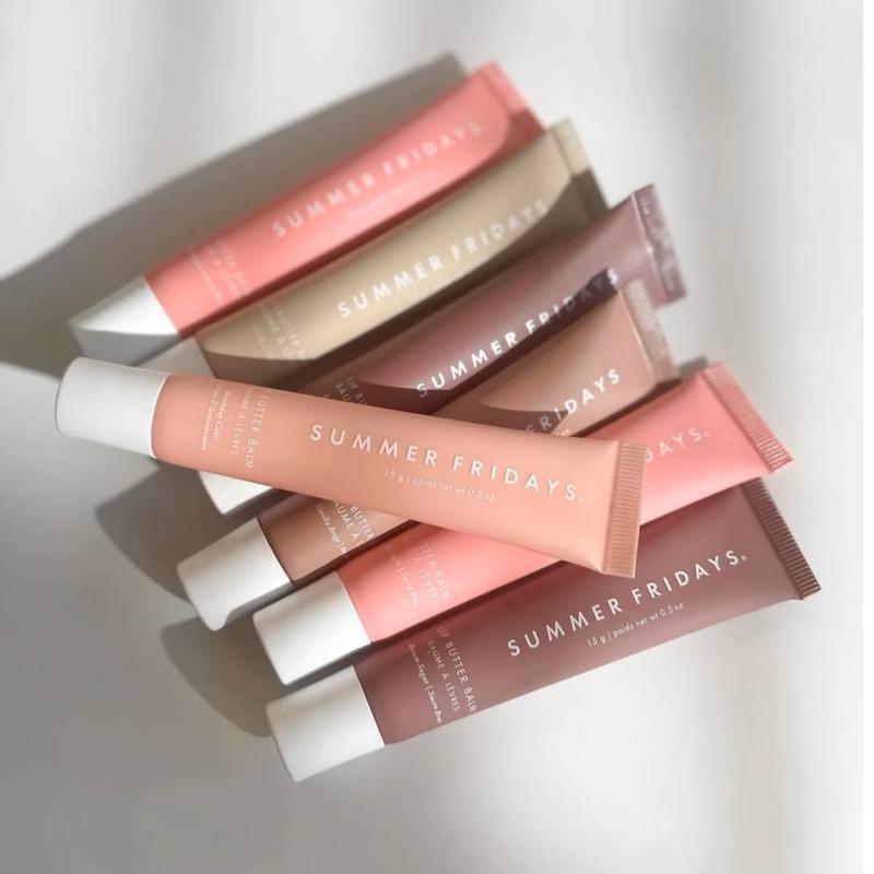 Product Introduction of Summer Fridays Vanilla Beige Lip Balm Mini Lip Gloss Set Moisturizing Transparent Smooth Soft Tube Mirror Lipstick Makeup Set Moisturizer Cosmetic 0