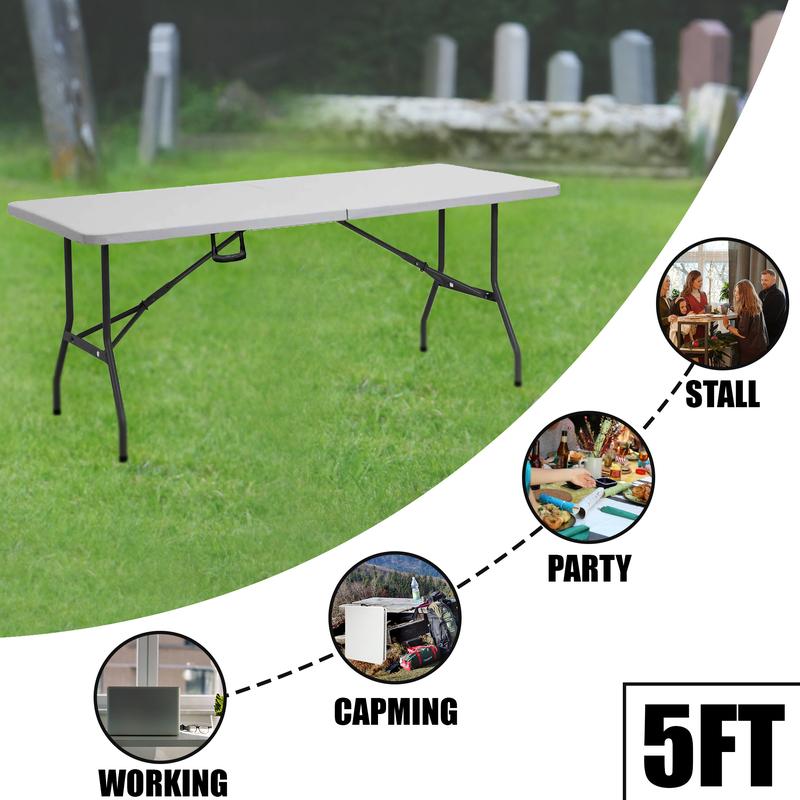 Catering Camping Heavy Duty Folding Trestle Table Picnic BBQ Party 4ft 5ft & 6ft 5