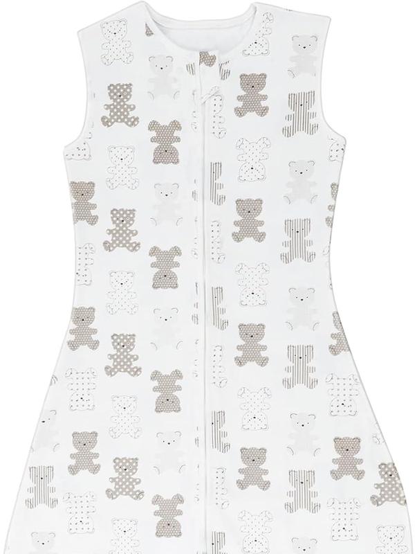 Baby Sleeping Bag, 0.5 Tog Sleeping Bag 6 to 18 Months, Sleeping Bag Baby with Adjustable Length 65-85cm, Soft Cotton Breathable Summer Infant Toddler sleeping bag, Animals Print 0