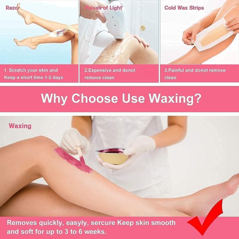 Waxing Kit, Professional Hair RemovalWax Kit, Full BodyPainless WaxingWarmer, 5 Packs Wax Beads and20Applicator Sticks Wax Set 4
