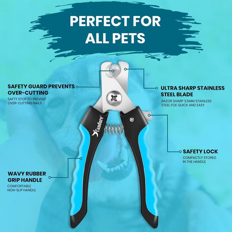 Dog Nail Clippers for Large, Medium and Small Breed Professional Pet Nail Clipper Suitable for Cats, Rabbits and Guinea Pigs With Safety Lock and Protective Guard to Avoid Over Cutting (6") 2