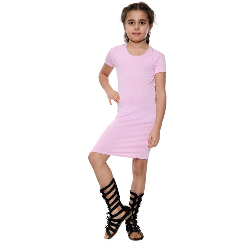 Girls Bodycon Midi Plain Dress 1