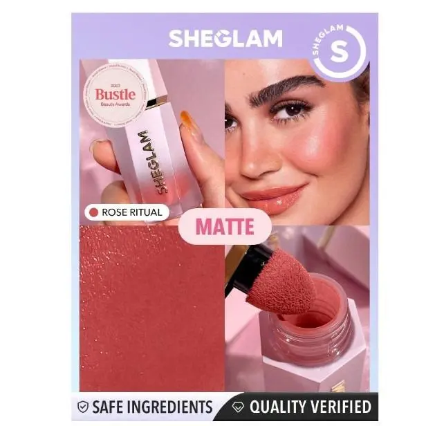 "SHEGLAM Color Bloom Liquid Blush Matte Finish - Gel Cream Blush, Long Lasting, Non-Fading, Highly Pigmented, Lightweight, Long Wear, Smooth Blusher - Black Friday Winter Gifts in Pink & Brown" Makeup Cosmetic 2