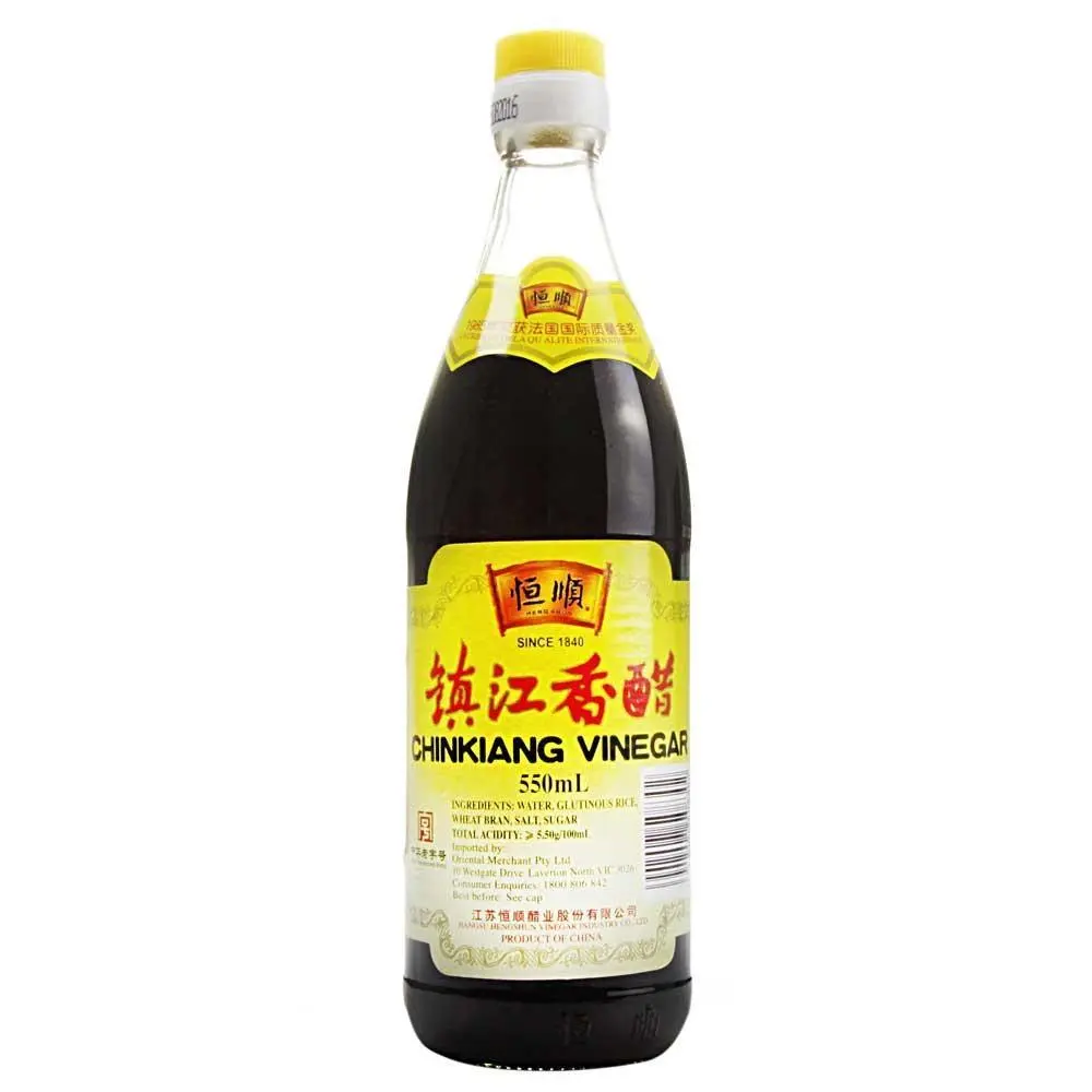 Heng Shun Authentic Chinkiang Vinegar, 550ml Bottle - Deep Umami Flavour for Asian Culinary Delights