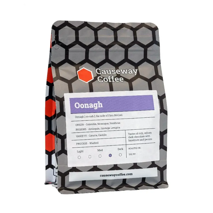Causeway Coffee Oonagh - Ethically Sourced, Award-Winning Specialty Coffee from Columbia and Central America, roasted and packed in the UK