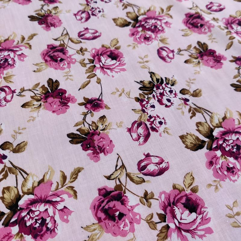 FS814_1 Pink Roses Poly Cotton 1