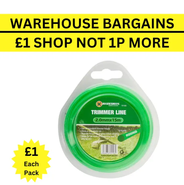 2.0MM X 15M MARKSMAN STRONG STRIMMER LINE CORD WIRE GARDEN GRASS TRIMMER