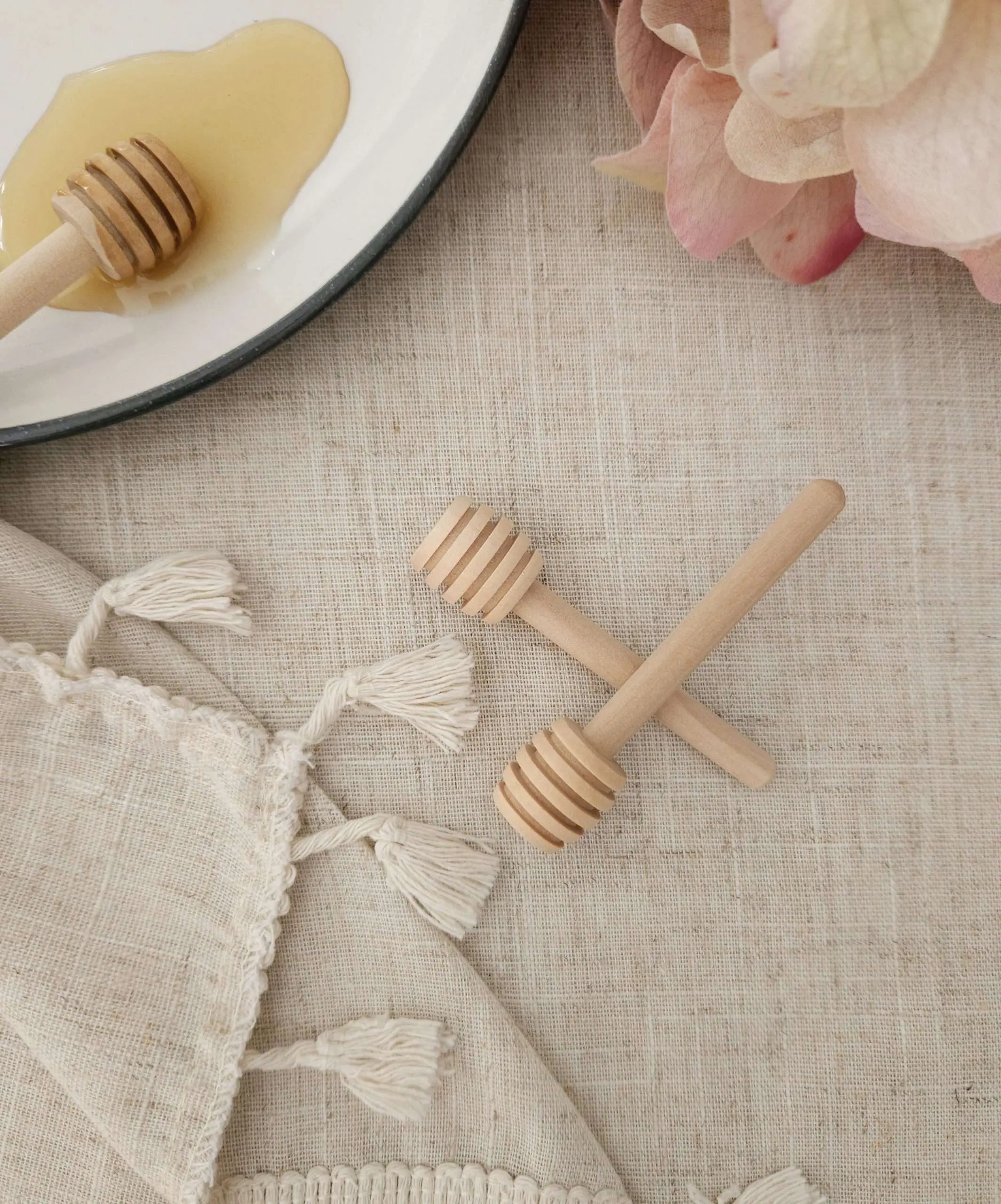 Wooden Honey Dipper Spoon for Perfectly Dispensing and Serving Honey Cutlery Tableware