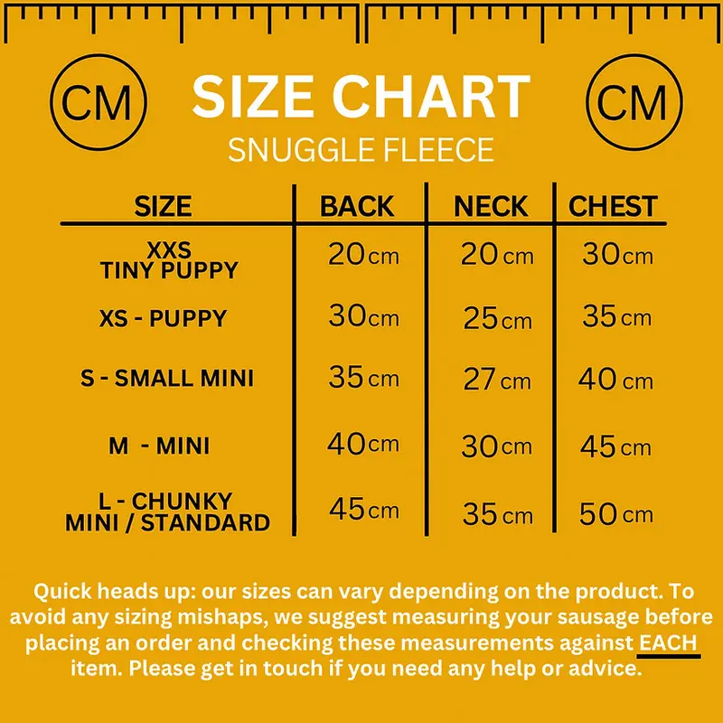 XXS Tiny Puppy Snuggle Dachshund Fleece - 20cm / 8inch Back | Sausage Dog Box 3