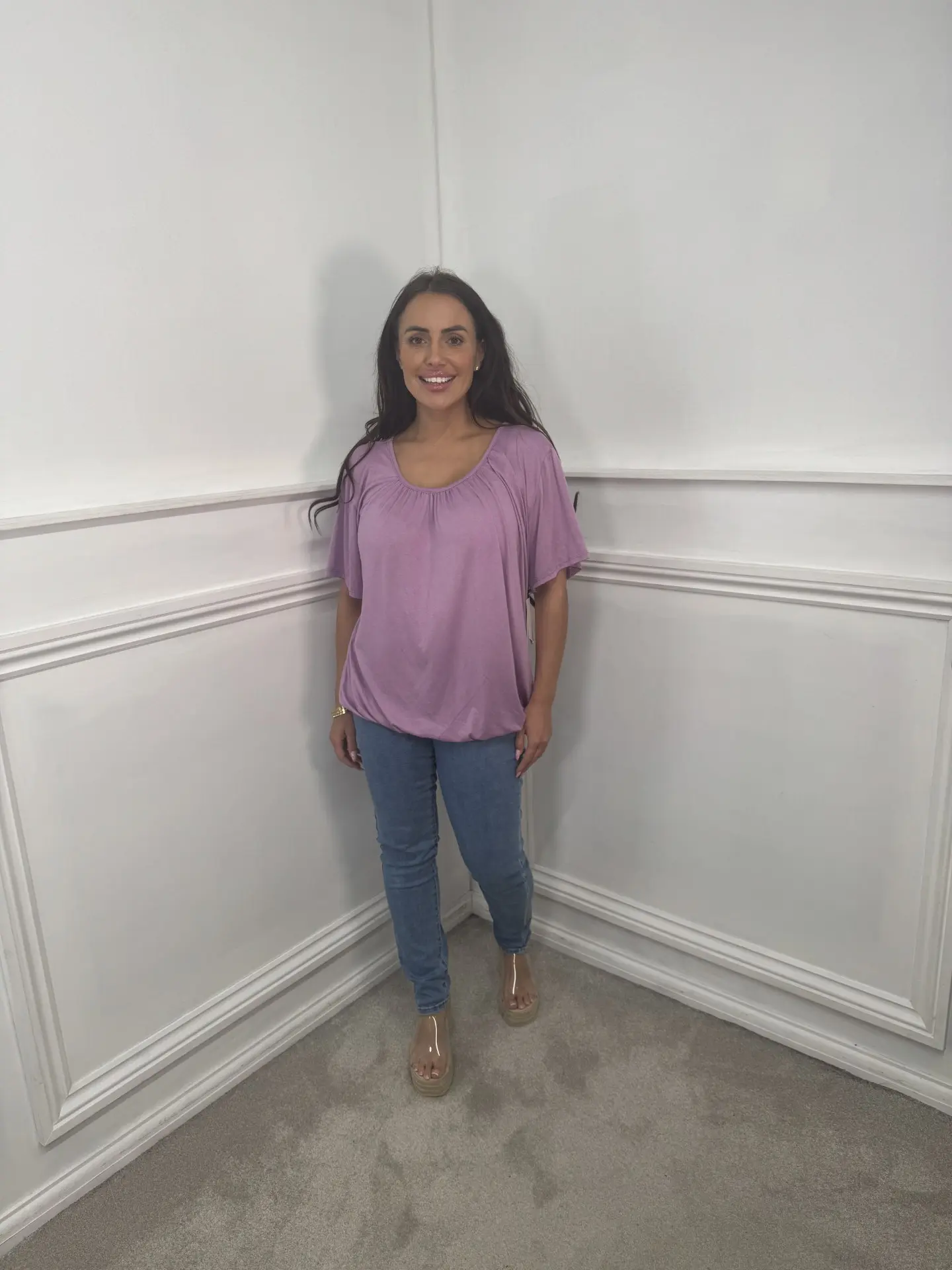 KMO LYNDA short sleeve bubble top