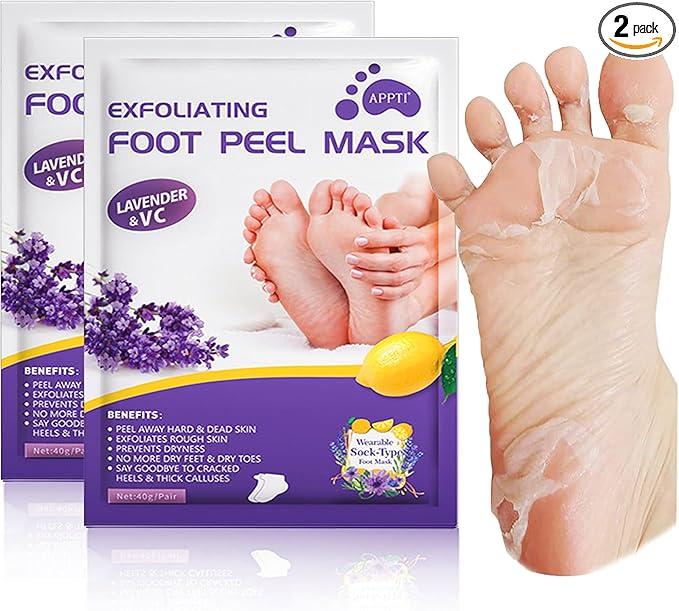 Foot Peel Mask 2 Pack, Foot Mask Callus Remover - Repair Heels & Removes Dry Dead Skin for Baby Soft Feet - Exfoliating Foot Peeling Mask for Hard Skin - Peeling 0
