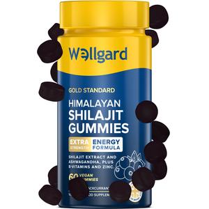 Wellgard Himalayan Shilajit Gummies with Ashwagandha, B12, B6 Vitamins, and Zinc shilajit Resin, Vitamin Gummies, Energy Gummies, Shilajit Supplements