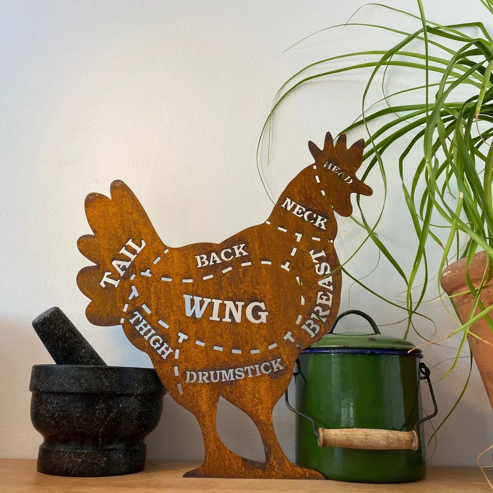 Butchers chicken Kitchen Sign Wall Art Decoration
