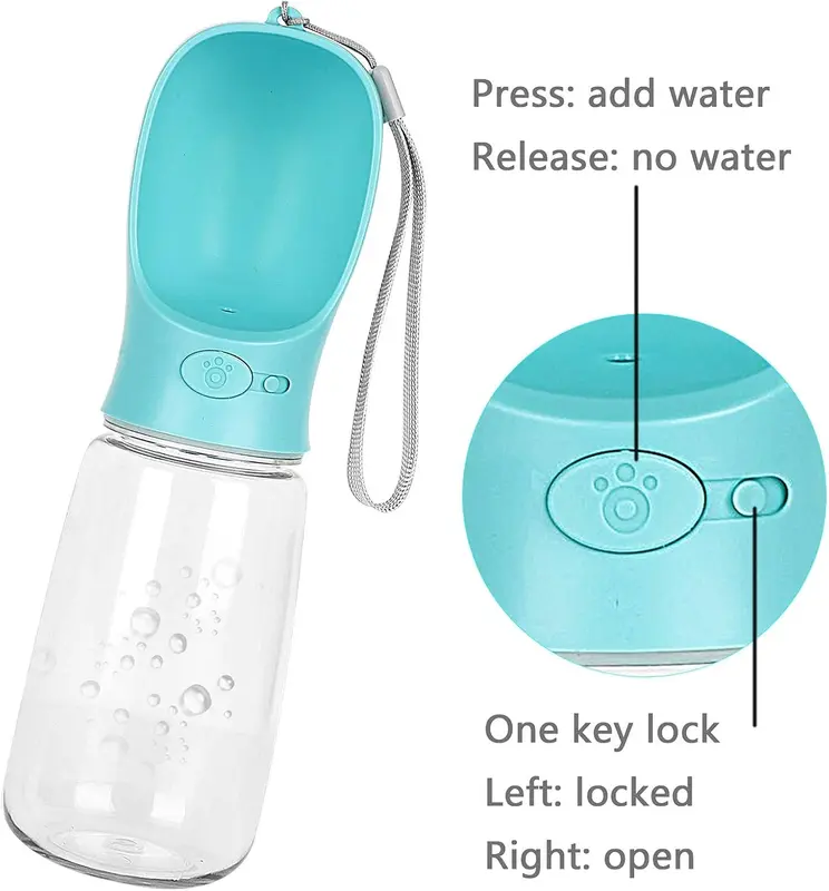 Dog Water Bottle, Leak Proof Portable Puppy Water Dispenser, 550ml Antibacterial Water Feeder For Pets 3