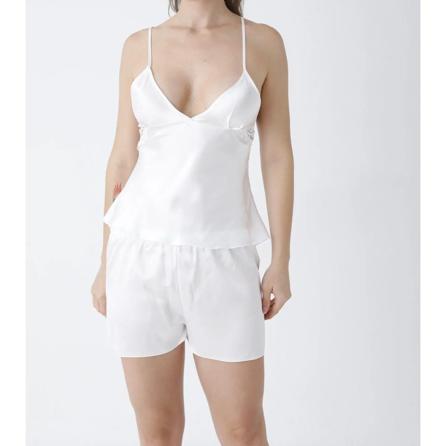 Noir temptation vest and shorts silky satin Lingerie Casual Comfort