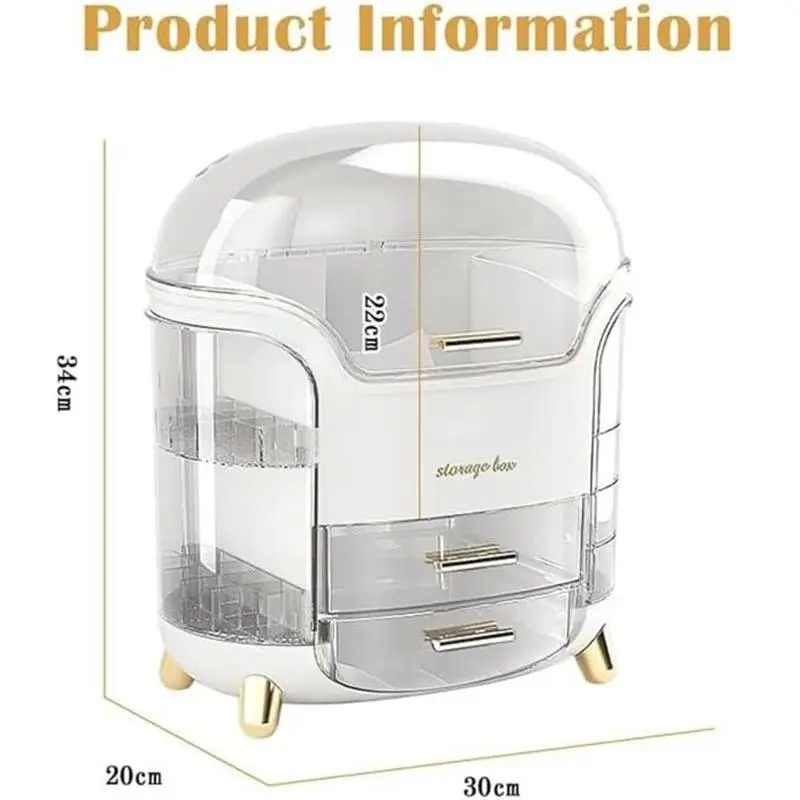 Large Make-Up Holder Cosmetic Dressing Table Tidy Storage Box - Home Organizer Lightweight 7