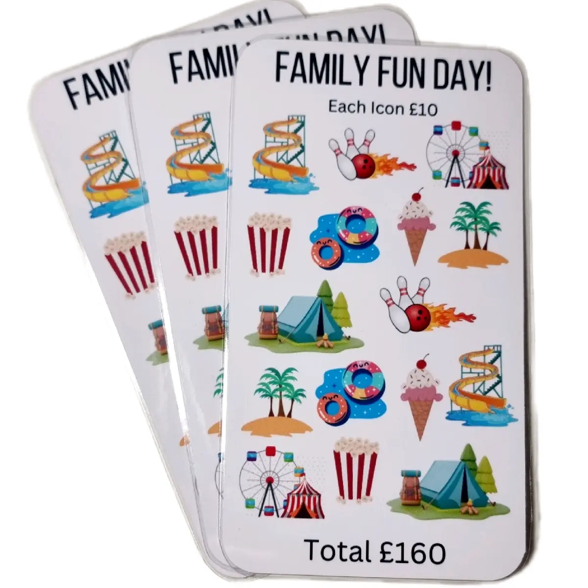 cash stuffing Family Fun Day tracker savings challenge card