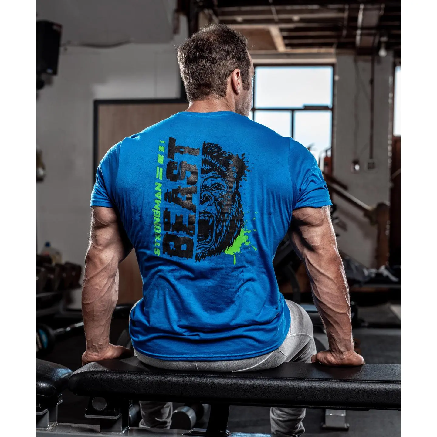Strongman Beast Green - Gym T-Shirt