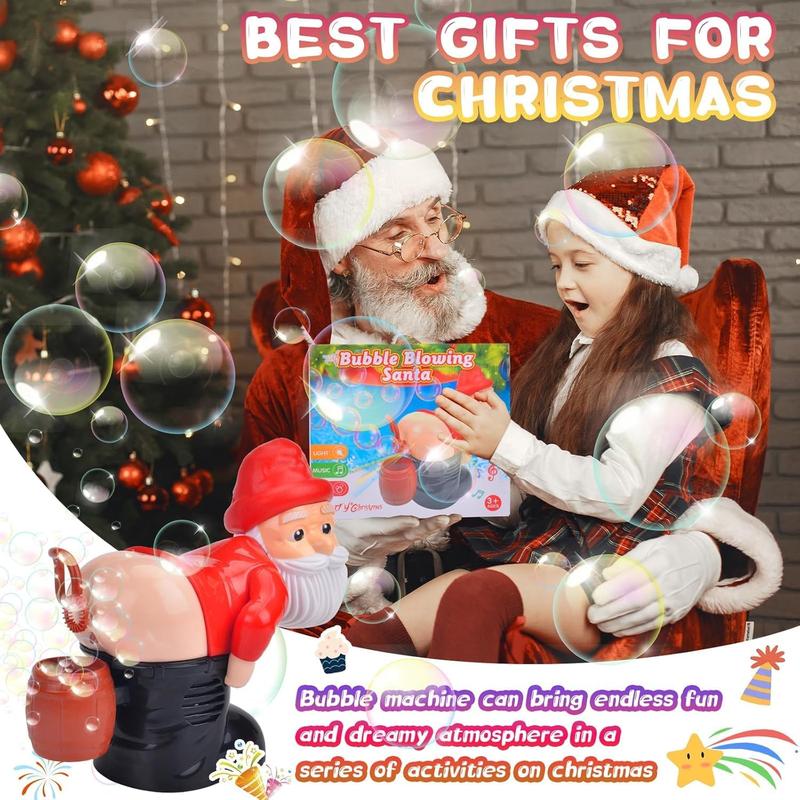 Product Introduction of Christmas Bubble Farting Santa Bubble Blower with Music and Light for Kids 4