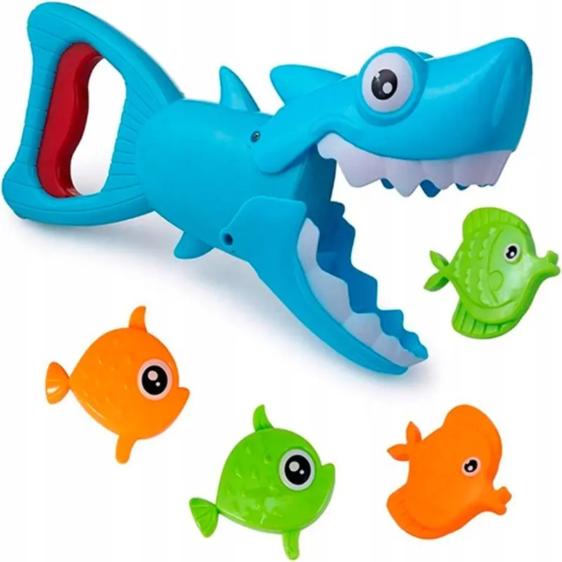 UMKYTOYS 5PCS Shark Grabber with 4 Small Fishes Fishing Game Bath Toys for Toddlers - Kids Bath Toys Summer Bathtub Paddling Pool Water Play Toys Water Play Accessories 2
