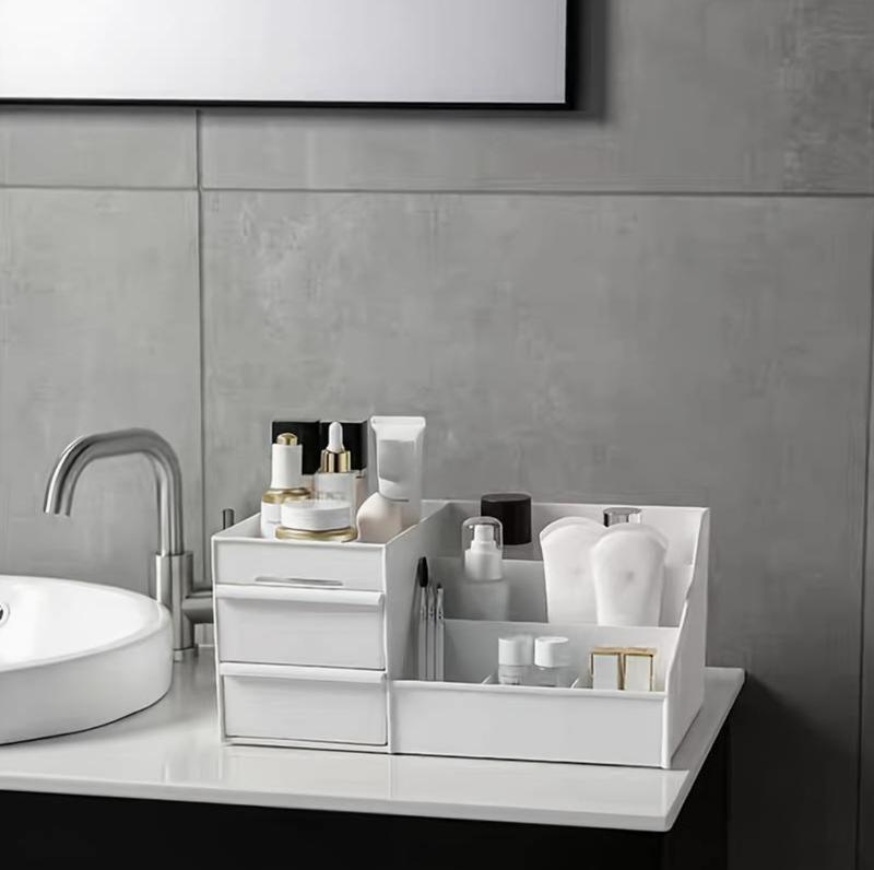 Makeup Organizer Makeup Storage Box with Drawers Plastic Household Storage for Makeup Desk Organizer Multi Purpose Desk Storage Box Space Saving Home Organizer Home Decor 3