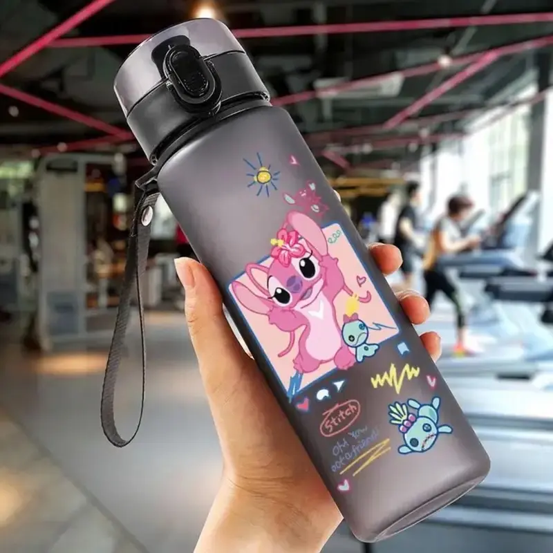 560ML Stitch Cartoon Water Bottle Cup Grey & Blue Portable Plastic Large Capacity Clear Cup Outdoor Sports Water Bottle - Anime - 18 Different Designs - Perfect Birthday / Christmas Gift 3