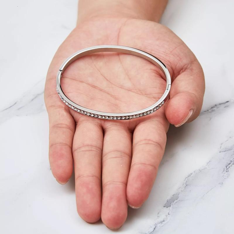 Channel Set Bangle Created with Zirconia Crystals for ladies women Girls 3