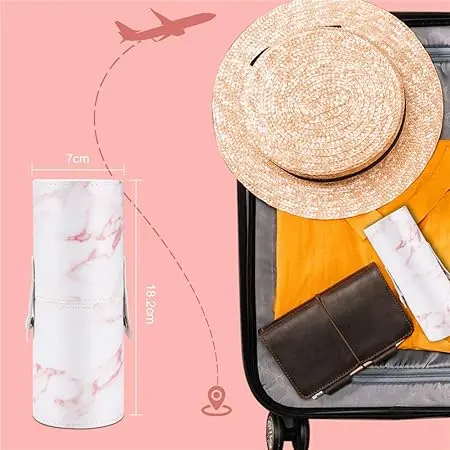 Makeup Brushes Sets Glamour Gaze 16PCS Pink Marble Make up Brushes Foundation Eyeshadow Concealer Eyebrow Blush Brush Set With Makeup Brush Holder and Silicone Mask Brush 1