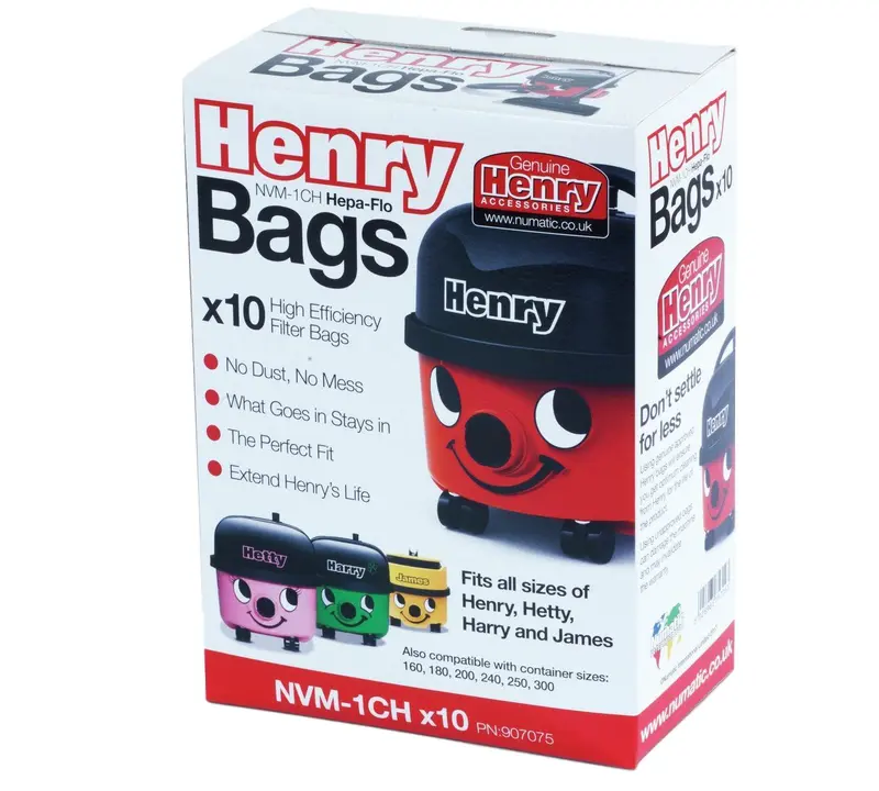 Numatic Henry Hetty Vacuum Cleaner Bags NVM1CH TYPE Pack of 10 907075 /604615 5