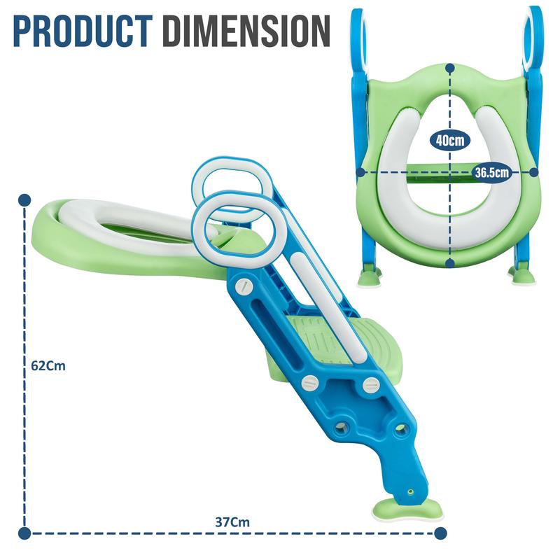 Crystals Children's Step Ladder Potty Trainer with Soft Padding and Foldable Design for Toddler Training 1