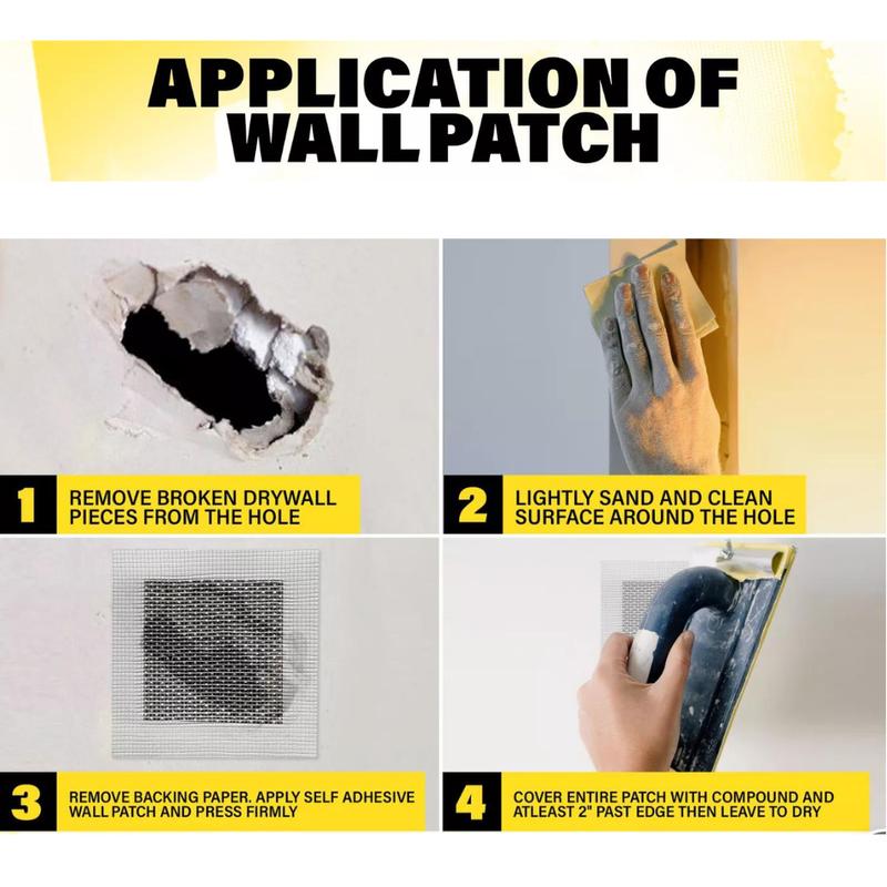 Self Adhesive Wall Repair Patch 10x10cm Mesh Drywall Ceilings Plastering 2