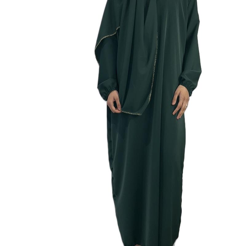 1 piece hijab and abayah with gold embroidery 7