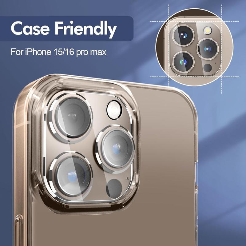2 PCS Tempered Glass Camera Lens Protector for iPhone 16 Pro and 16 Pro Max - Accessories, Handheld Protection Cover 3