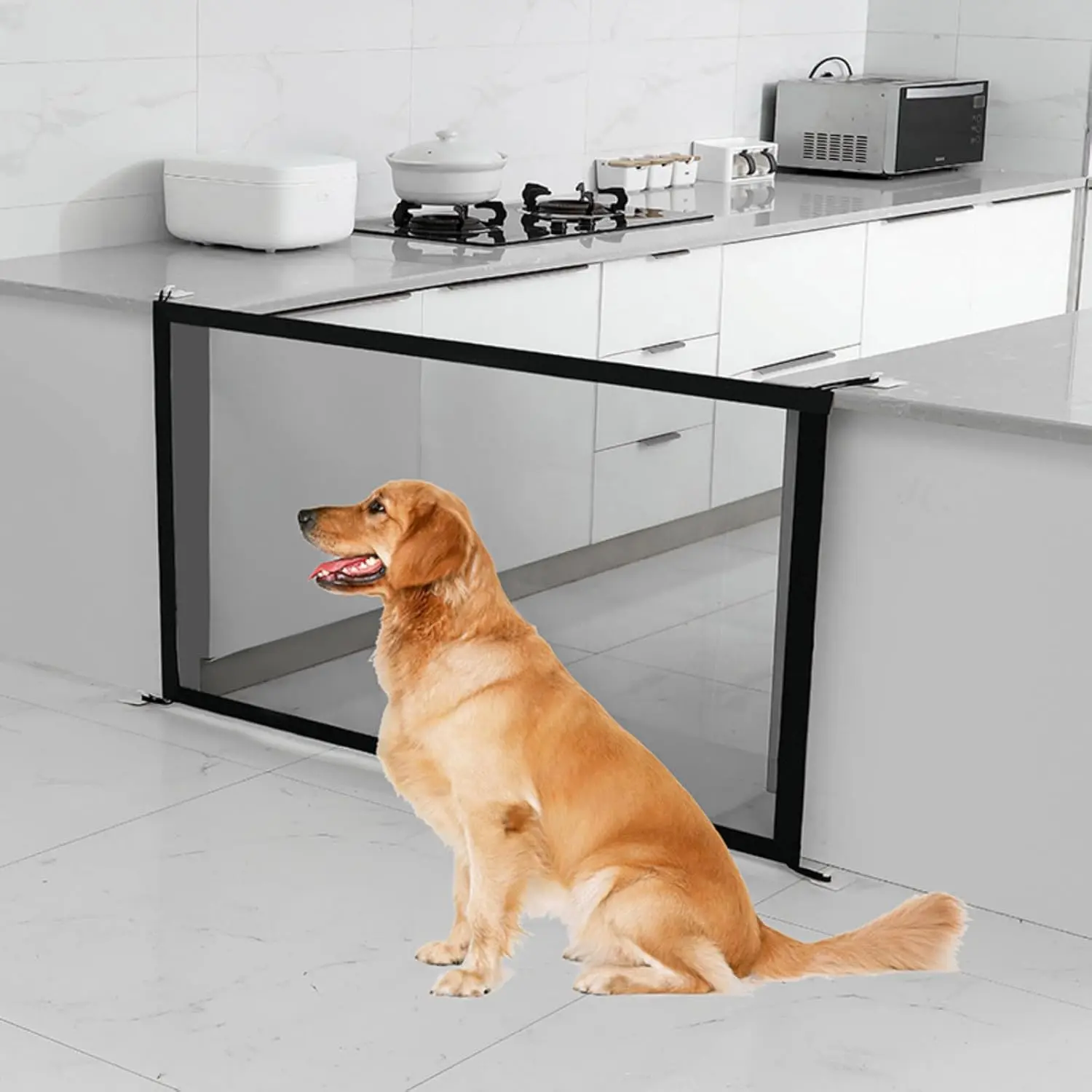 Pet Safety Gates for Dogs, Mesh Baby or Dog Gate - For Stairs, Doorways, Hallways, Outdoor