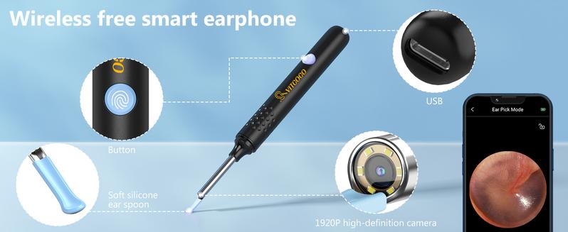 Product Introduction of VITCOCO Ear Wax Removal Tool with Ear Camera, Ear Irrigation Flushing System for Adults & Kids, Ear Cleaner Ear Wax Remover with Ear Basin,9+1 Ear Tips, Syringe, 7 Ear Pickers Kit 1