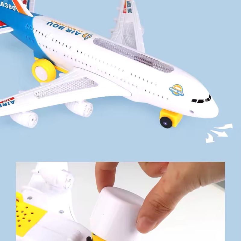 Airplane Toy Kids Airbus A380 Large & Small Size Aeroplane Toys Electric with Flashing Lights LED & Music Bump & Go Educational Toys For Toddlers Children Boy & Girl Best for Birthday Christmas Gifts Present 6