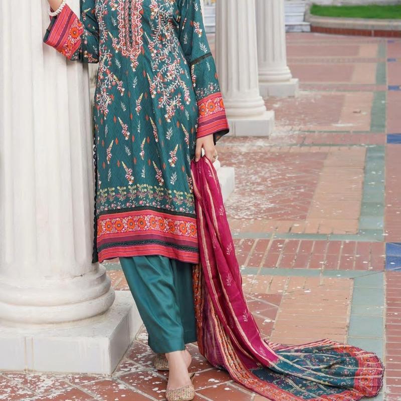 MLinen D3 021 Pakistani Ladies Shalwar Kameez Suit with Dupatta - Casual Womenswear Traditional Dress 3