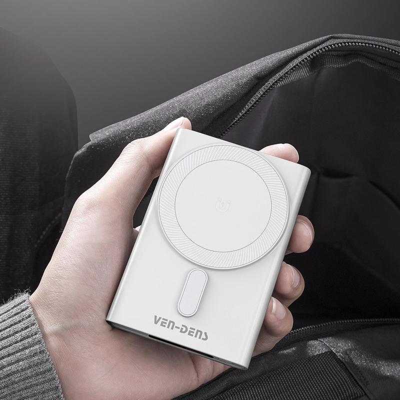 Magnetic Wireless Powerbank 10000mah- Ultra Slim, Fast Charging, High Capacity, Wireless Charger, PORTABLE, 2 in 1 quick charger power bank, for outdoor, Portable power station Smartphone Phone Accessories Cable Device Mobile Chargeable Usb Protection 7