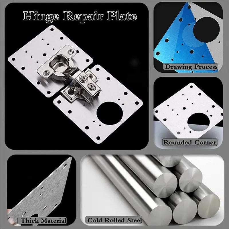 KITCHEN CUPBOARD DOOR HINGE REPAIR KIT INCLUDES 4 PLATES AND 24 FIXING SCREWS 4