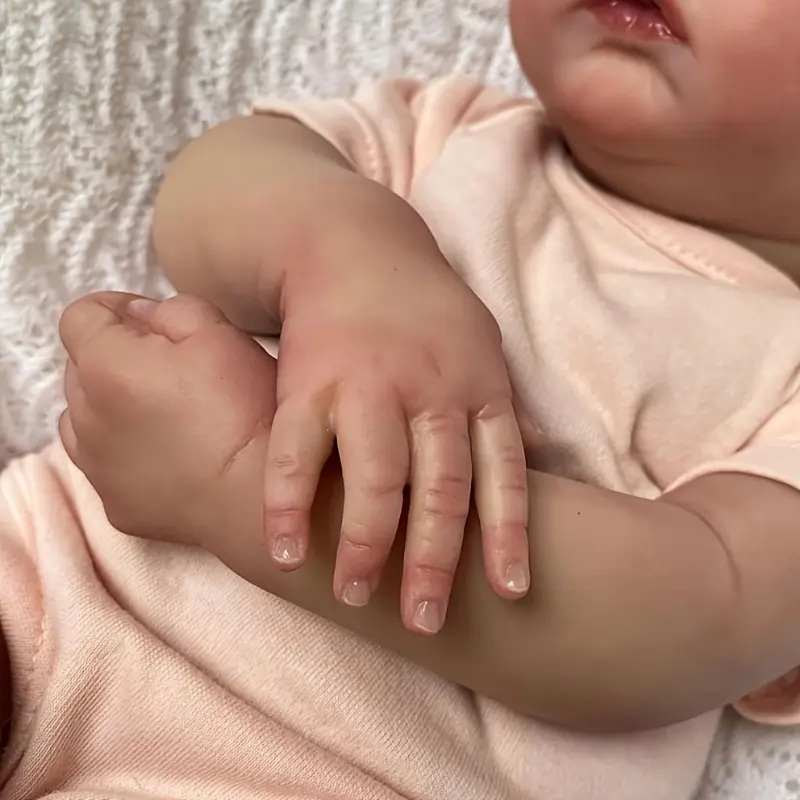 48cm Ultra-Realistic Reborn Doll - Soft Silicone Body, 3D-Painted Skin with Visible Veins, Lifelike Newborn Baby Toy for Kids - Perfect Birthday or Christmas Gift 1