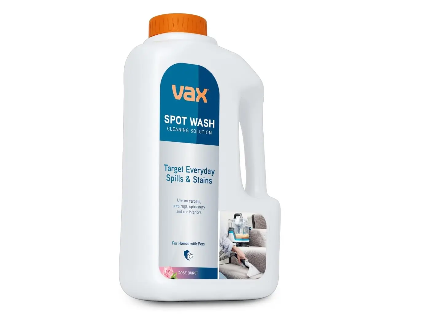 Vax SpotWash 1 Litre Solution for Upholstery and Carpets - Use with Vax SpotWashers - Household Cleaner White