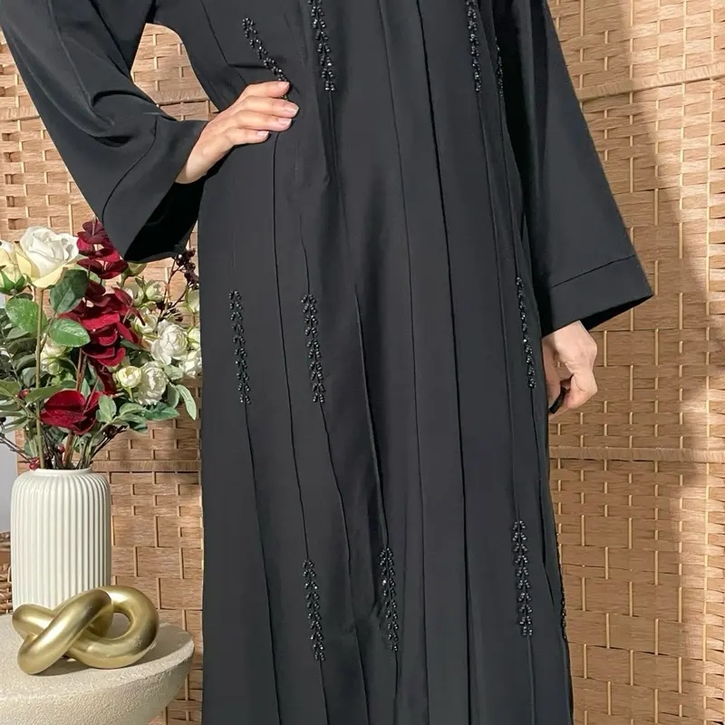The Dania  Abaya - Black Luxury 2 piece set -