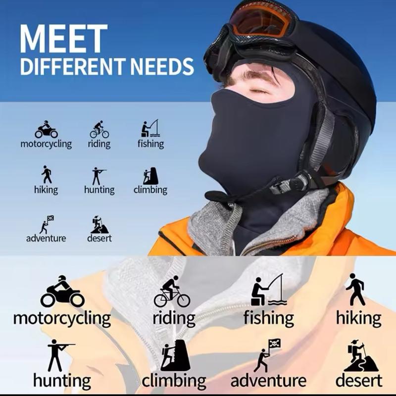 Ski Mask Balaclava for Outdoor Sports and Cycling - Solid Color with UV Protection and Windproof Hood 1
