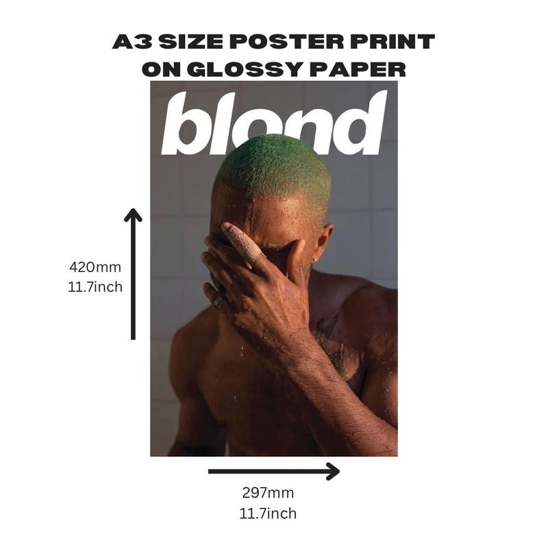 Frank Ocean Blond Wall Art Poster Print Photo A3 size Room Decor Glossy Artwork Decoration Artistic etsy  prints 4