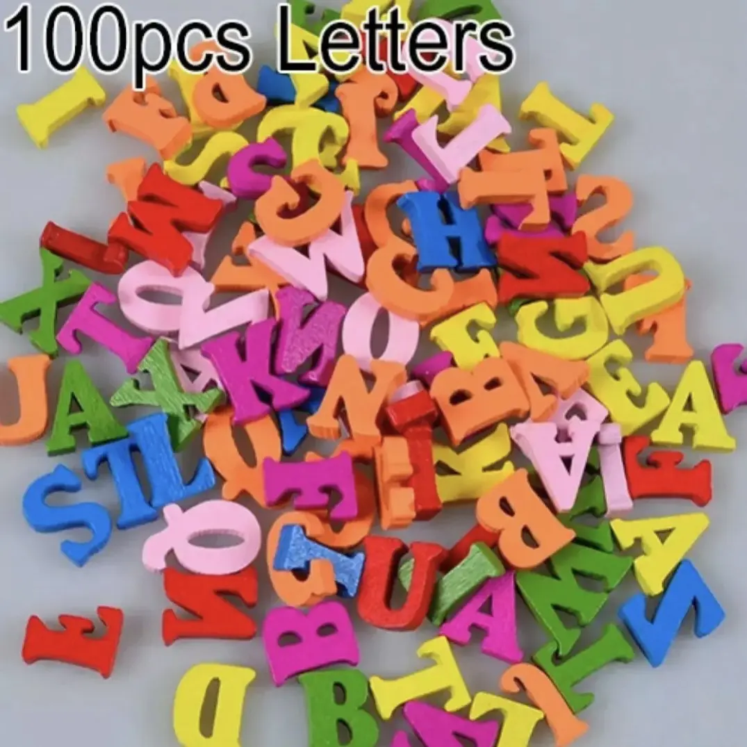 Wooden Letters & Numbers Sizes 15mm - Set of 100