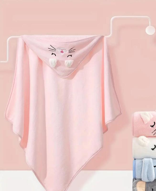 Cute Cartoon Design Baby Bath Towel/Hooded Bathrobe - Super Soft & Water Absorbent Microfibre 3